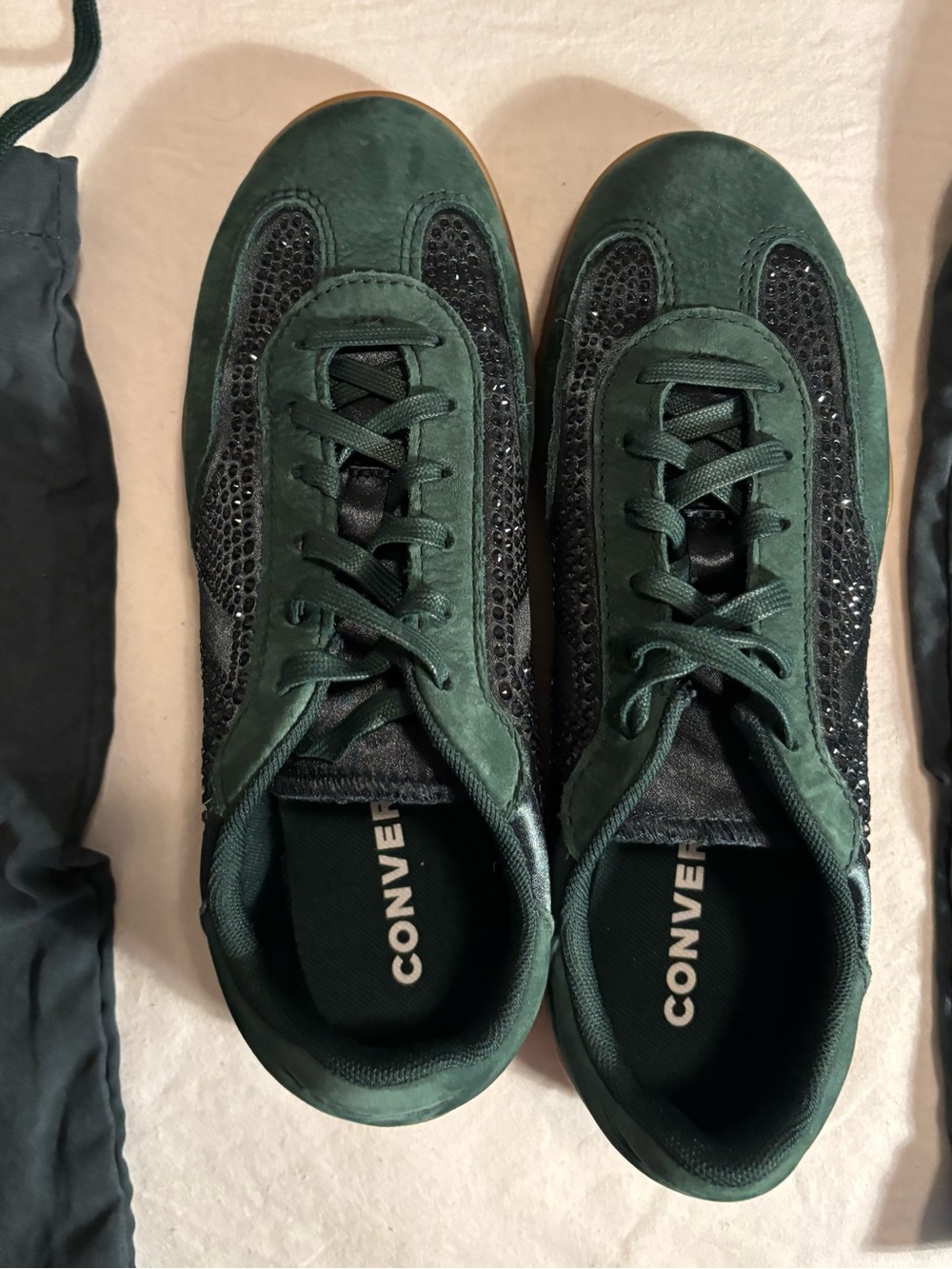 Swarovski x Converse Run Star Trainer in the “Deep Emerald”